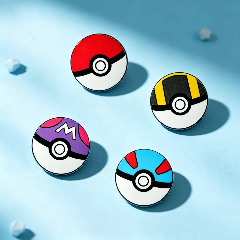 Set de 4/8 pines esmaltados de Poké Ball, broches clásicos de Master Ultra y Great Ball, insignias de solapa de Pokémon para decoración de cosplay, regalo para amigos y fans