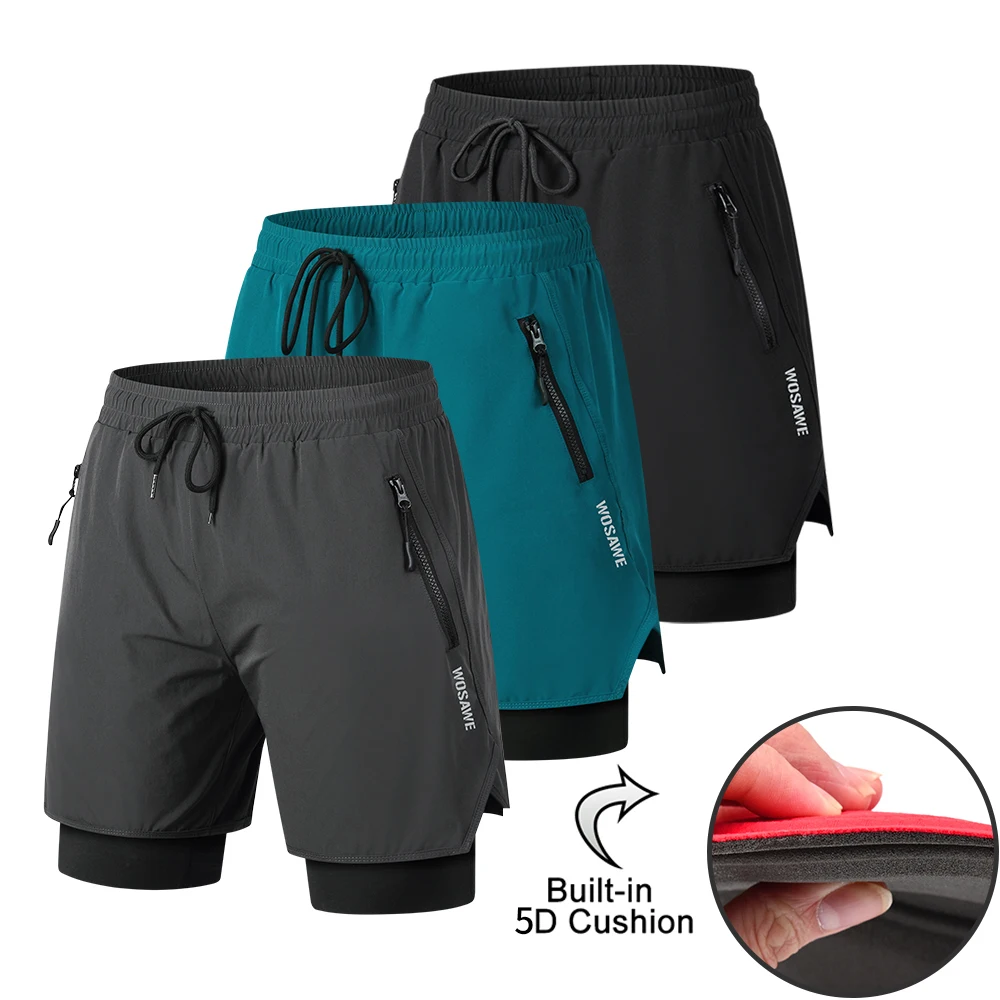 WOSAWE, pantalones cortos de ciclismo para hombre, pantalones cortos acolchados 5D a prueba de golpes para bicicleta de montaña, pantalones cortos ligeros y holgados para ciclismo de montaña, pantalones para montar