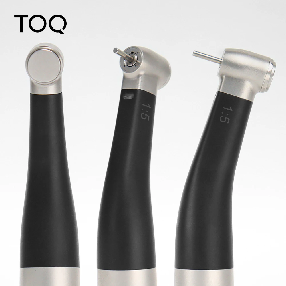 TOQ Red Ring 1:5 Contra-ángulo de aumento de baja velocidad con irrigación interna y fibra óptica para motor tipo E