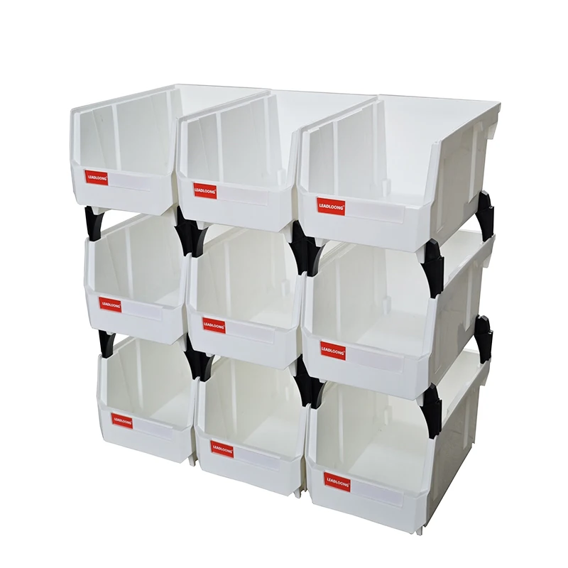 Contenedores de almacenamiento apilables de plástico, cajas de almacenamiento de tornillos, contenedor apilable, organizador de almacenamiento de piezas, contenedores de almacenamiento de garaje (9 piezas)