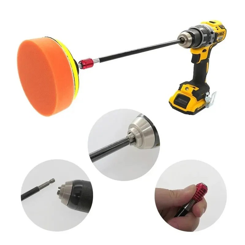 1 pieza de barra de extensión autoblocante de 300 mm, mango hexagonal extendido rojo, barra de conexión de liberación rápida, accesorio de extensión para destornillador, herramienta