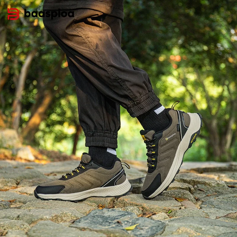 Baasploa, zapatos de senderismo para hombre, marca de alta calidad, zapatillas de deporte para escalada y senderismo al aire libre, antideslizantes, cómodas, impermeables, zapatos deportivos