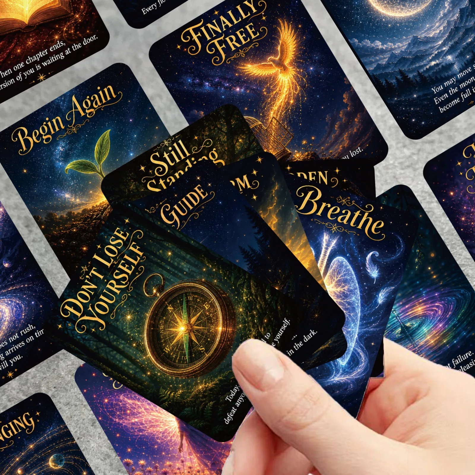 50 Tarjetas de Oráculo Espirituales Cósmicas, Cielo Estrellado, Energía Positiva, Deseos, Meditación, Inspiración, Estilo Tarot