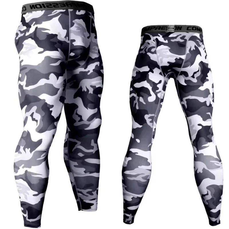 Mallas deportivas de camuflaje para hombre, mallas de compresión para entrenamiento para correr, pantalones de secado rápido, pantalones deportivos, mallas para correr y trotar