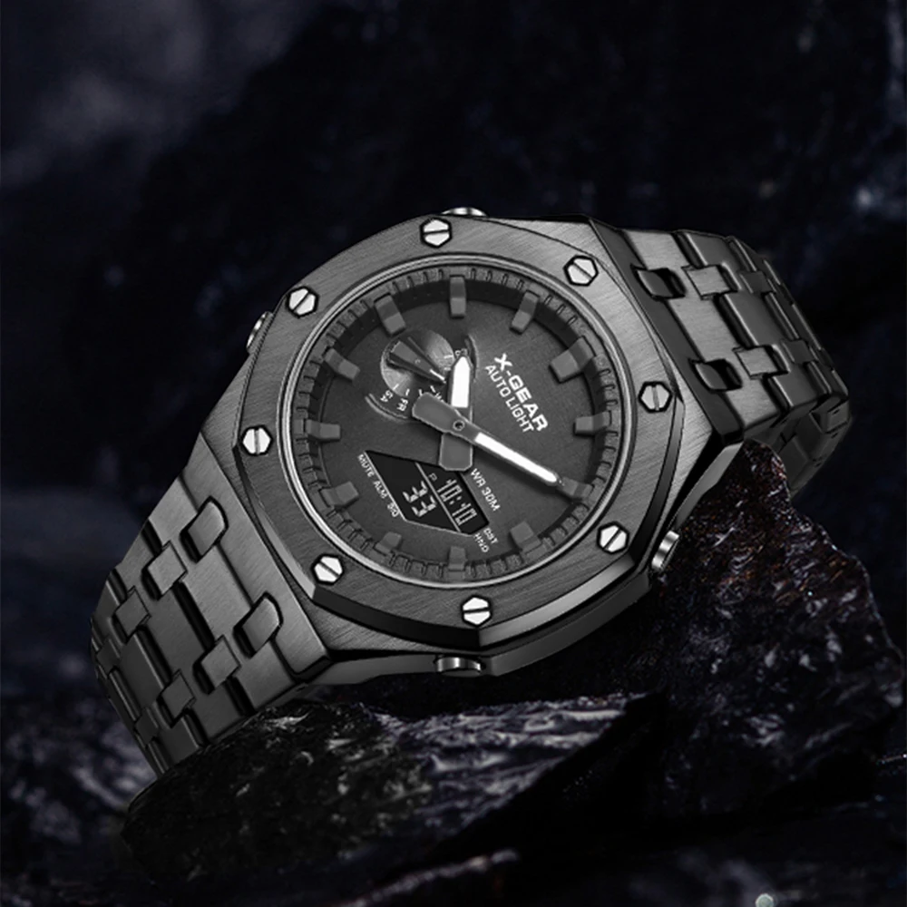 Reloj de Cuarzo Casual y Elegante para Negocios, Reloj de Pulsera Impermeable, Relojes Deportivos para Hombre, Reloj Electrónico Multifuncional para Hombre de Negocios