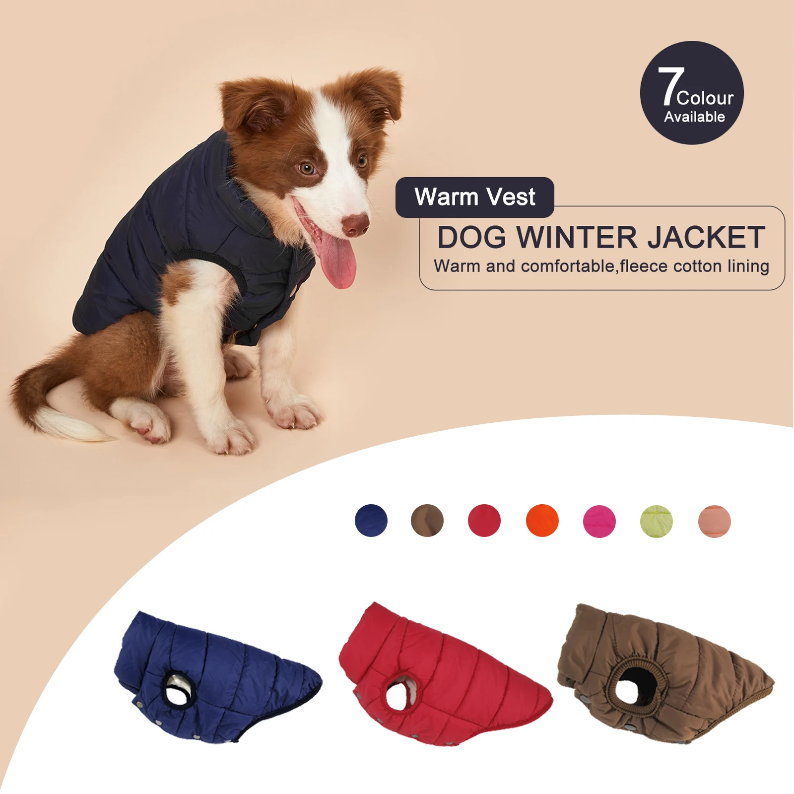 Ropa de invierno para perros, chaqueta cálida a prueba de frío para exteriores con forro polar de algodón, abrigo para cachorros de Bulldog Francés Chihuahua