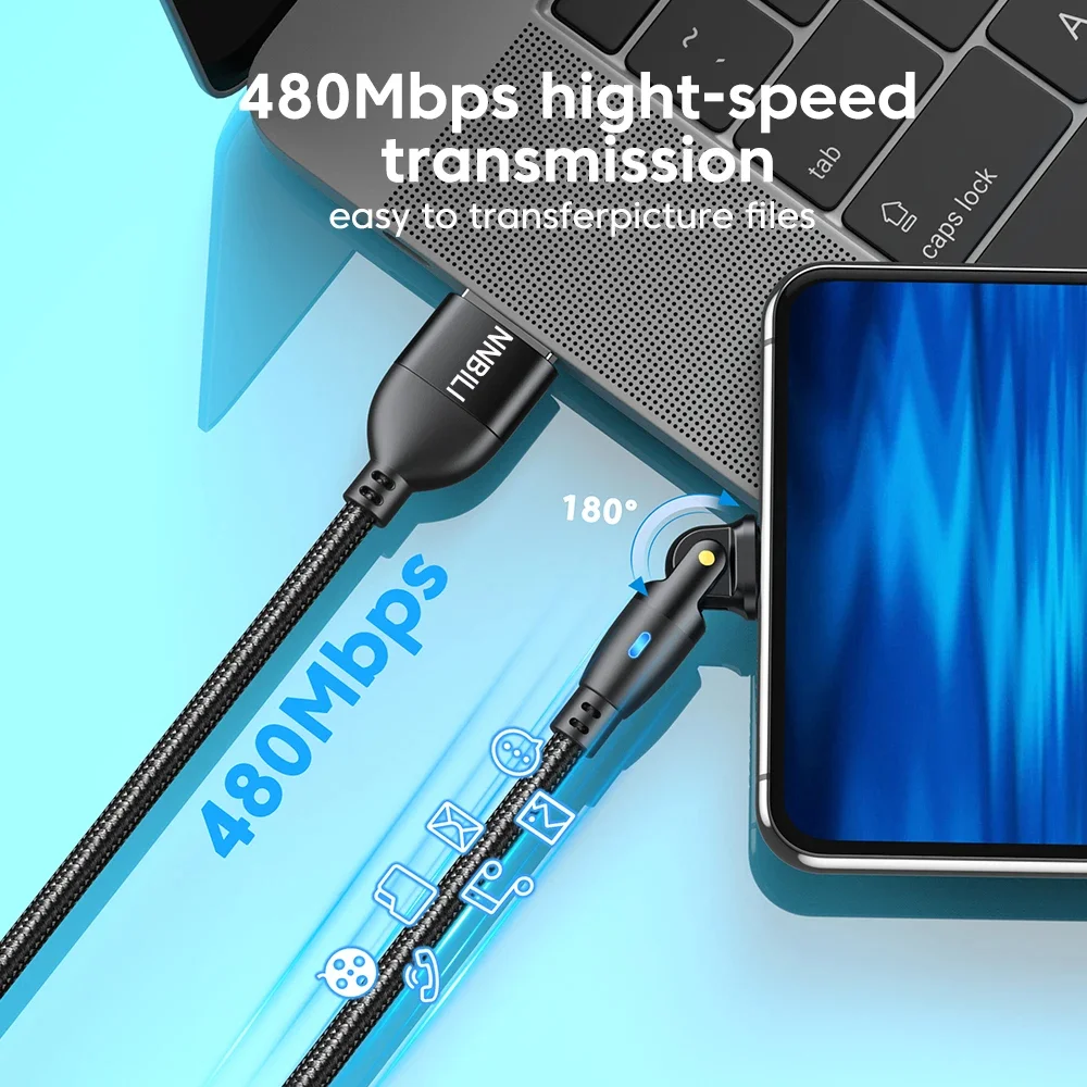 NNBILI Cable USB tipo C para Huawei P70 Xiaomi 14 3A Cable de carga rápida cargador tipo C Cable de datos para Samsung POCO realme Oneplus