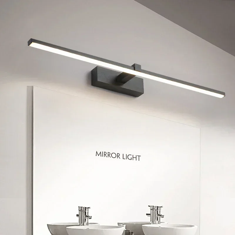 Lámpara de pared LED moderna, accesorios de baño, lámpara de pared, luces de tres colores, lámpara de línea de espejo de baño Led de aluminio, luz de maquillaje