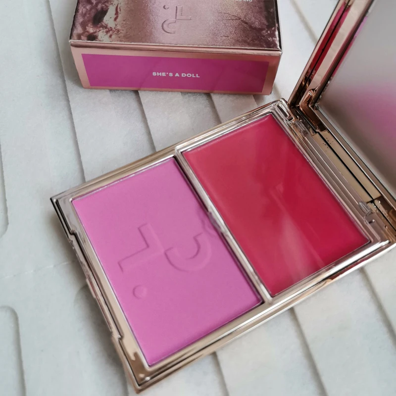 Hot Patrick Major Headlines Double Take Creme & Powder Blush Duo, Maquillaje Facial Duradero, Polvo de Cobertura Facial Natural, Colorete TA