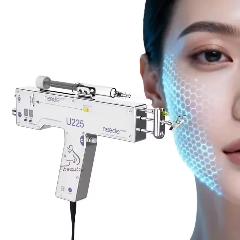 Pistola de Mesoterapia Portátil U225 de Acero Inoxidable y Plástico, Sin Agujas, Antienvejecimiento, Cristal para la Piel, Rejuvenecimiento Facial y del Cuero Cabelludo