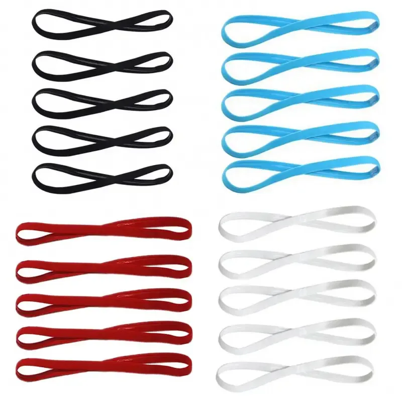 10/20 Piezas de Bandas para el Cabello de Yoga de Color Caramelo para Mujeres y Hombres, Diadema Deportiva para Niñas, Banda Elástica Antideslizante de Goma para el Sudor, para Fútbol y Correr