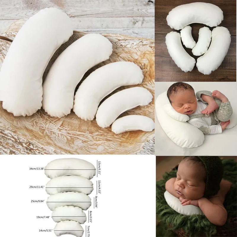 5 unids/set accesorios de fotografía recién nacido almohadas de frijol accesorios de fotografía auxiliares de media luna relleno de cesta de bebé almohada para posar accesorios de fotografía