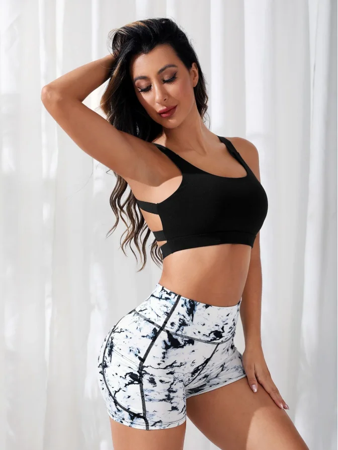 Pantalones cortos de Yoga para Fitness de cintura alta, ropa deportiva para mujer, levantamiento de glúteos, alta elasticidad, absorbe la humedad, transpirable para gimnasio y Yoga