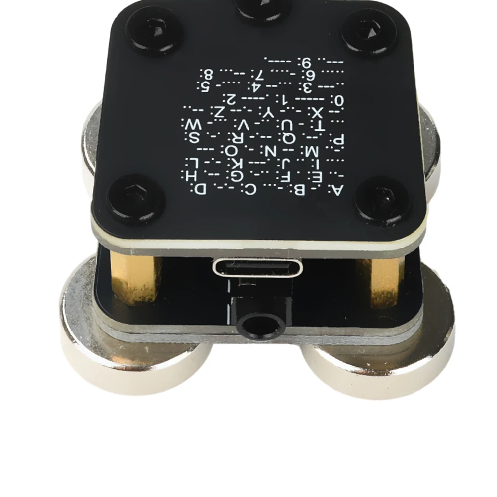 Entrenador automático CW Keyer con PCB 4 bases magnéticas Nd llave Morse de doble paleta para práctica de radioaficionado