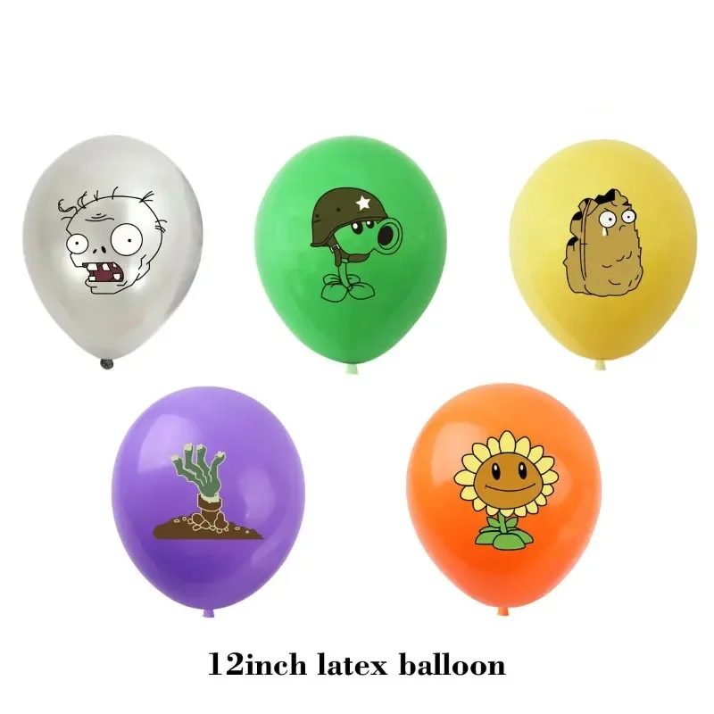 10 Uds. De globos de látex de plantas VS Zombies, globos temáticos de juego de feliz cumpleaños, suministros para fiestas, juguete de decoración