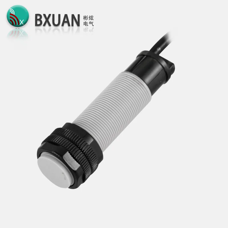 Sensor de Proximidad Capacitivo M18 de Entrega Rápida, Sensor Capacitivo de 3 Cables CC 12-24VDC/CA 100-240VAC, Salida de Tres Cables NPN PNP NO NC