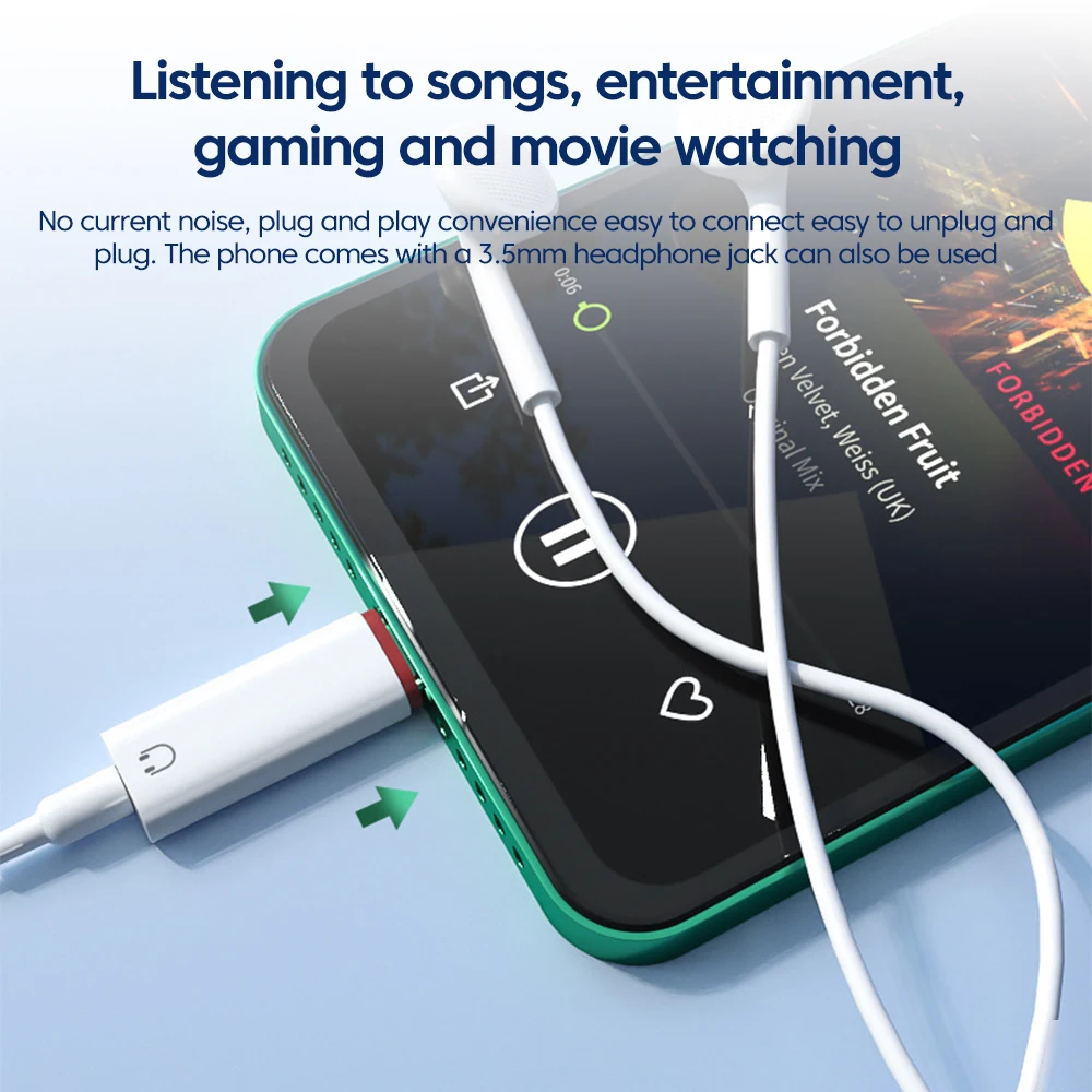 Adaptador Lightning a conector AUX de 3,5 MM para iPhone 14, 13, 12Pro, adaptador tipo C, conector para auriculares, divisor de Audio, accesorios para teléfono