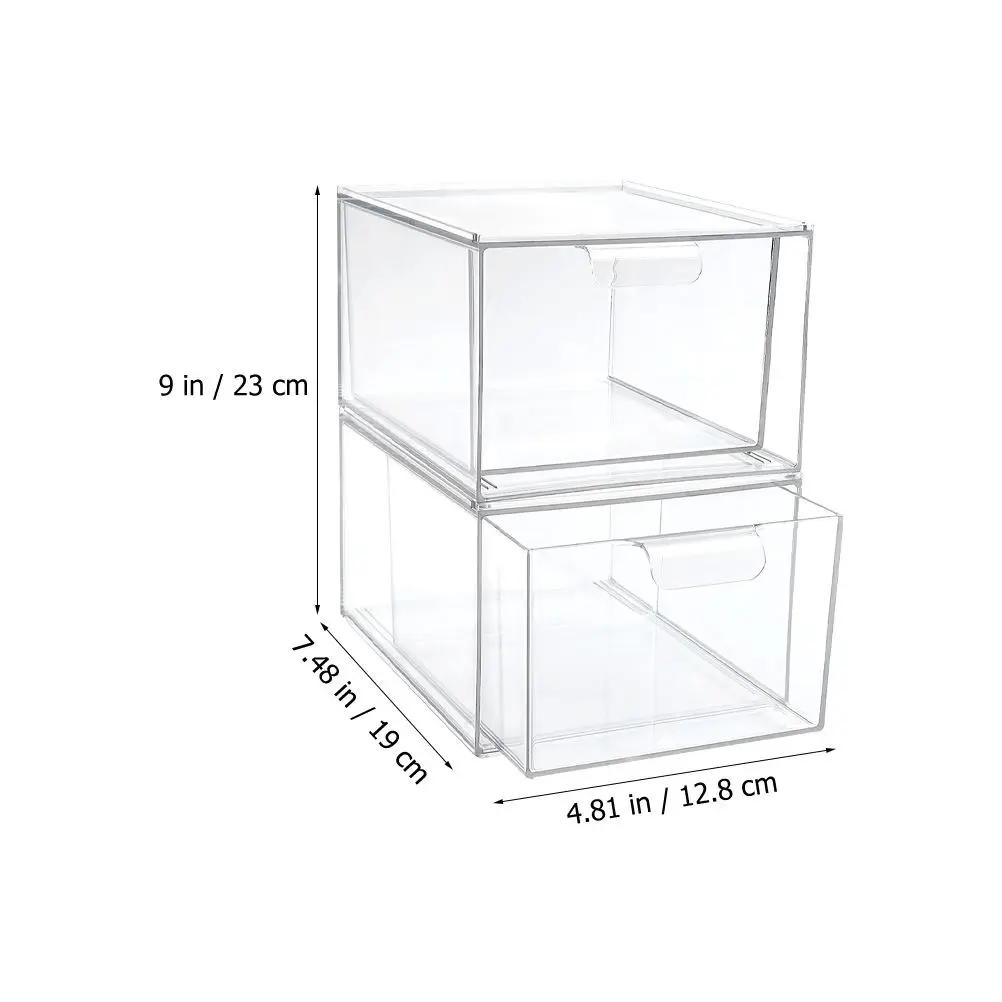 Cajas de almacenamiento apilables de plástico, lápiz labial, base líquida, organizador de sombra de ojos, herramienta de almacenamiento de maquillaje, 2 uds.
