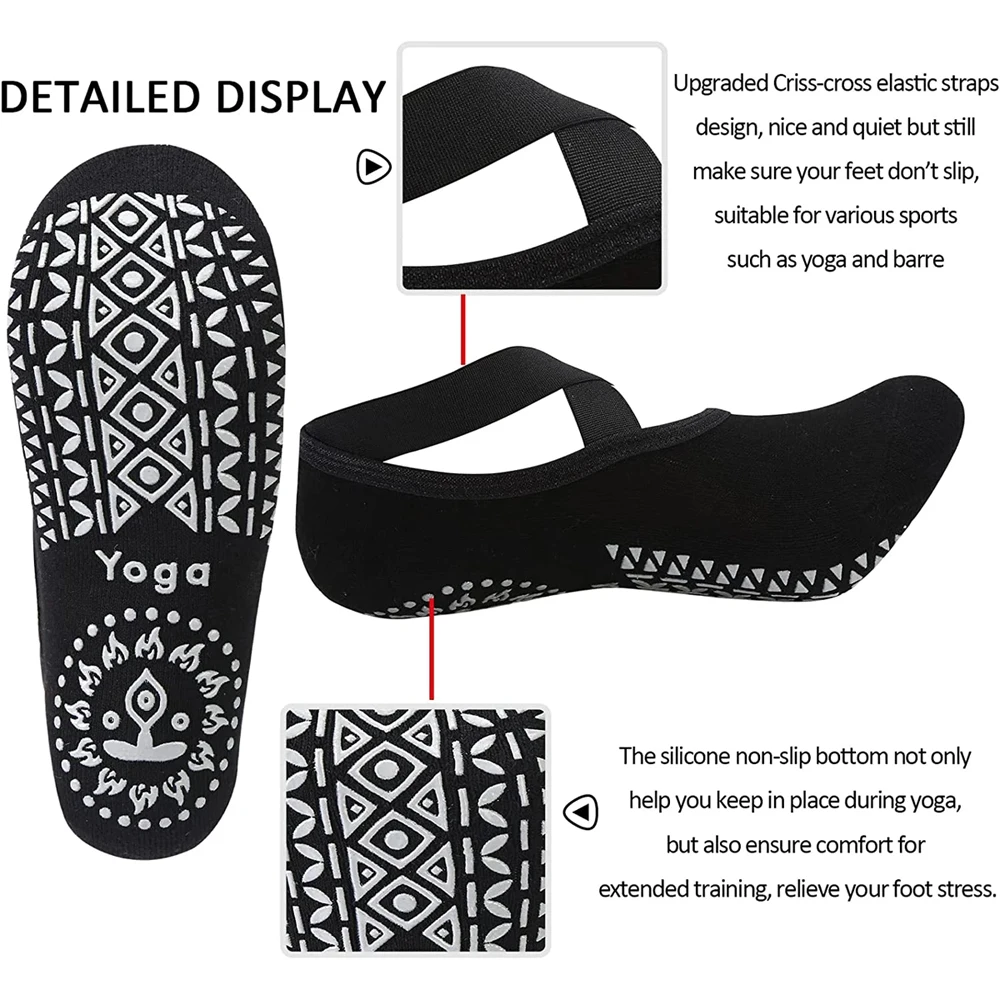 Calcetines de Yoga transpirables de alta calidad para mujer, medias antideslizantes de silicona para Pilates, calcetines de algodón para entrenamiento físico y danza de Ballet