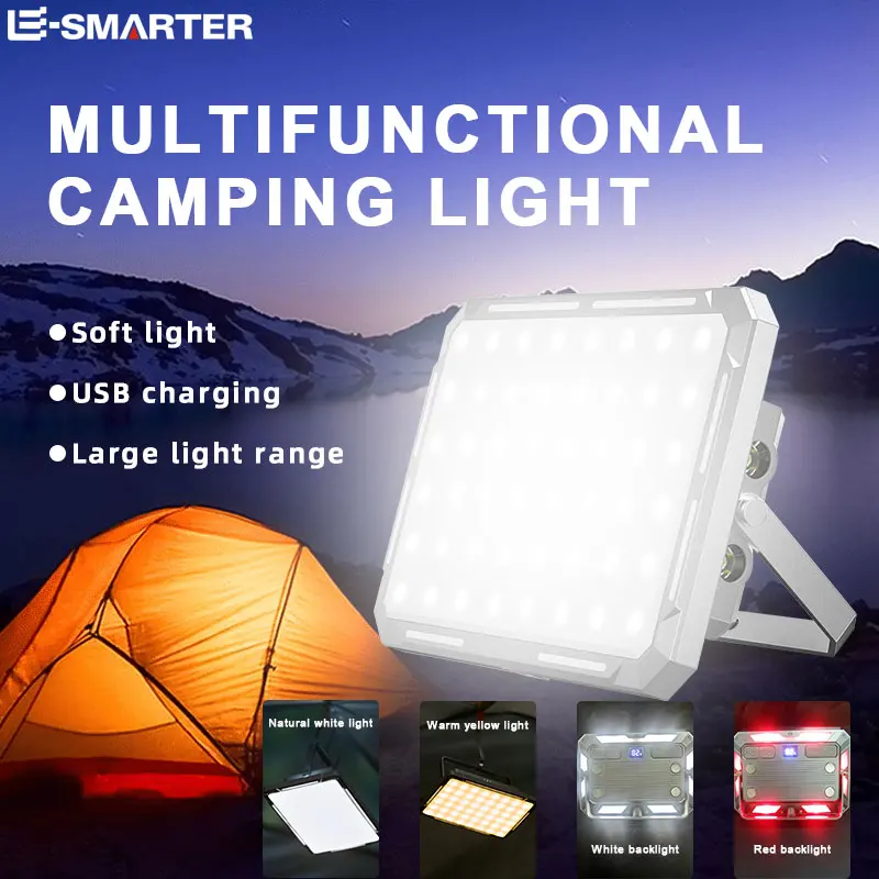 Luz LED portátil para tienda de campaña, reflector recargable de alta potencia, iluminación de emergencia para exteriores, lámpara de noche colgante impermeable