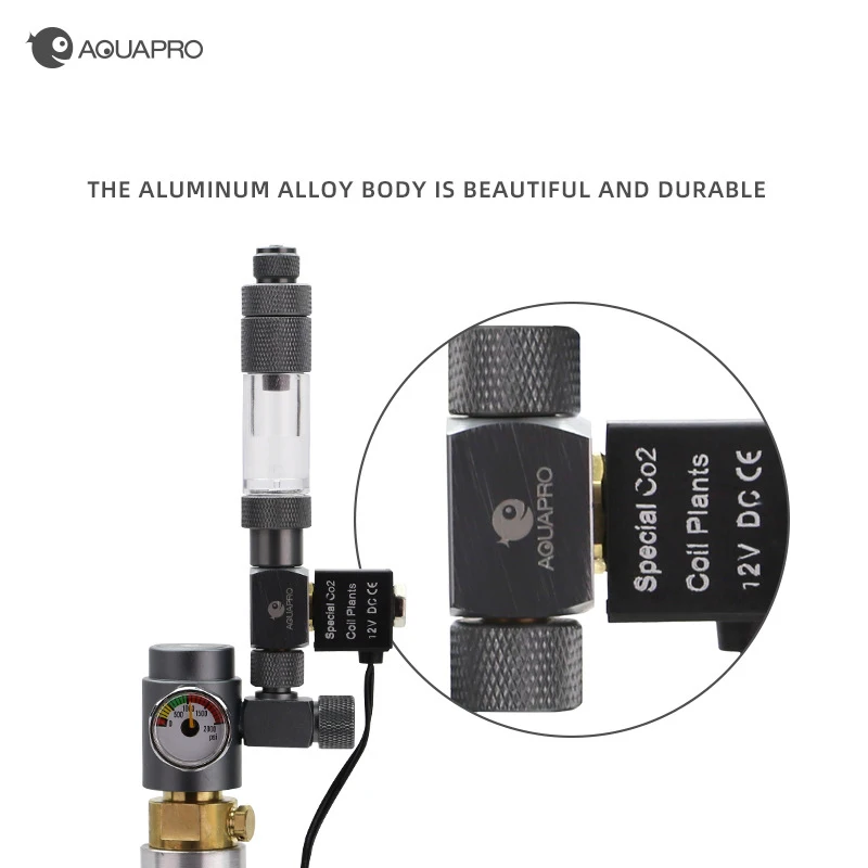 Válvula Solenoide de CO2 AQUAPRO, regulador de presión de 12V, interruptor de calibre para plantas acuáticas, accesorios para acuario, equipo de cilindro para tanques de peces