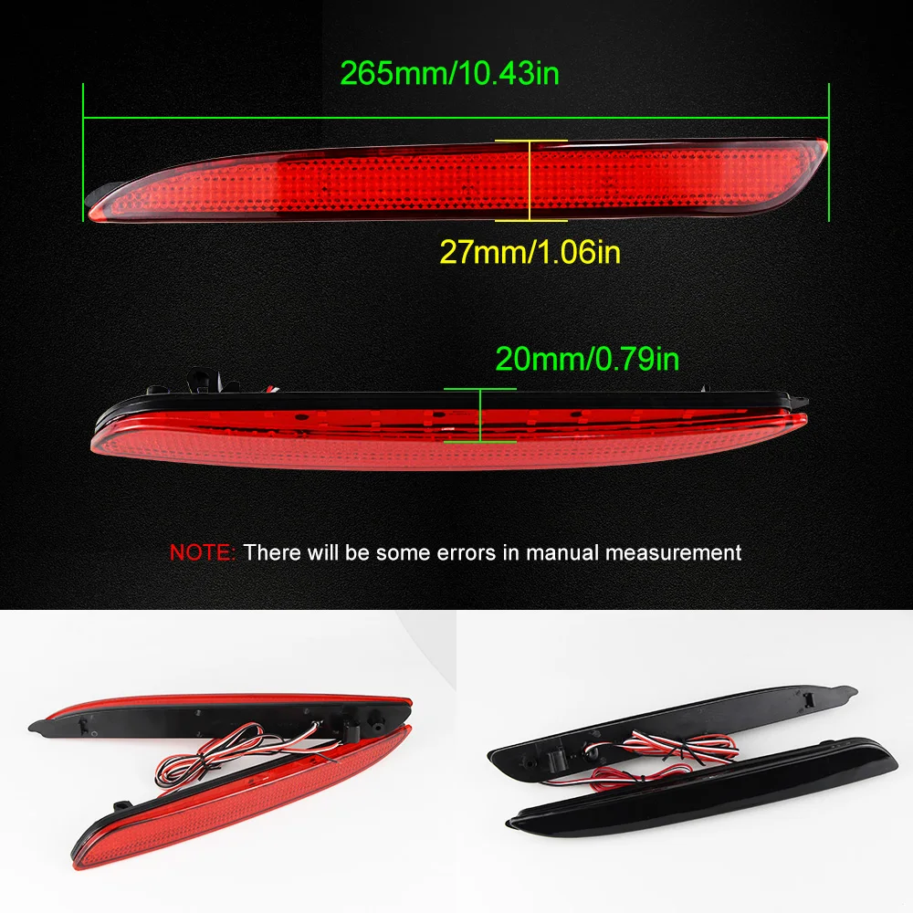 Luces de freno traseras reflectoras LED para coche para Mazda 3 2010 2011 2012 2013 2014 2015 accesorios de lámpara antiniebla de advertencia de parachoques trasero 2 uds