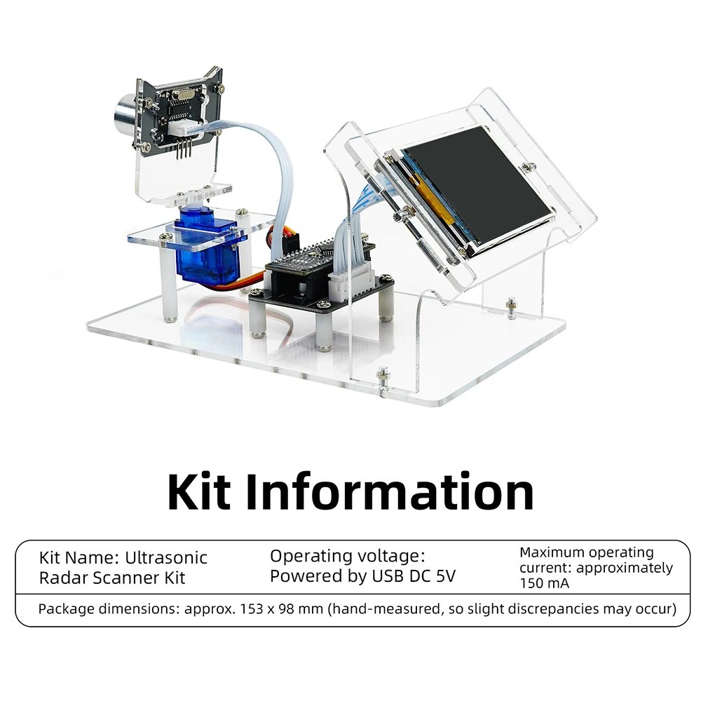 Módulo de Sensor de Radar Ultrasónico, Kit DIY de 5V CC, Programa Gráfico HXFB Compatible con Arduino, Detección de Distancia para Estudiantes