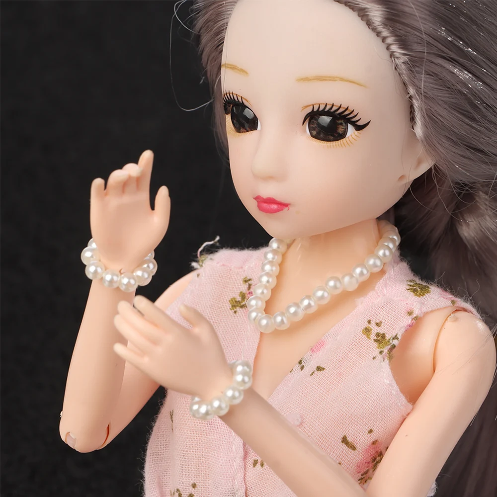 Mini collar de perlas de moda, pendientes para muñecas BJD, pulsera para muñeca, accesorios de ropa, decoración, Juguetes Diy para niños, 1/6