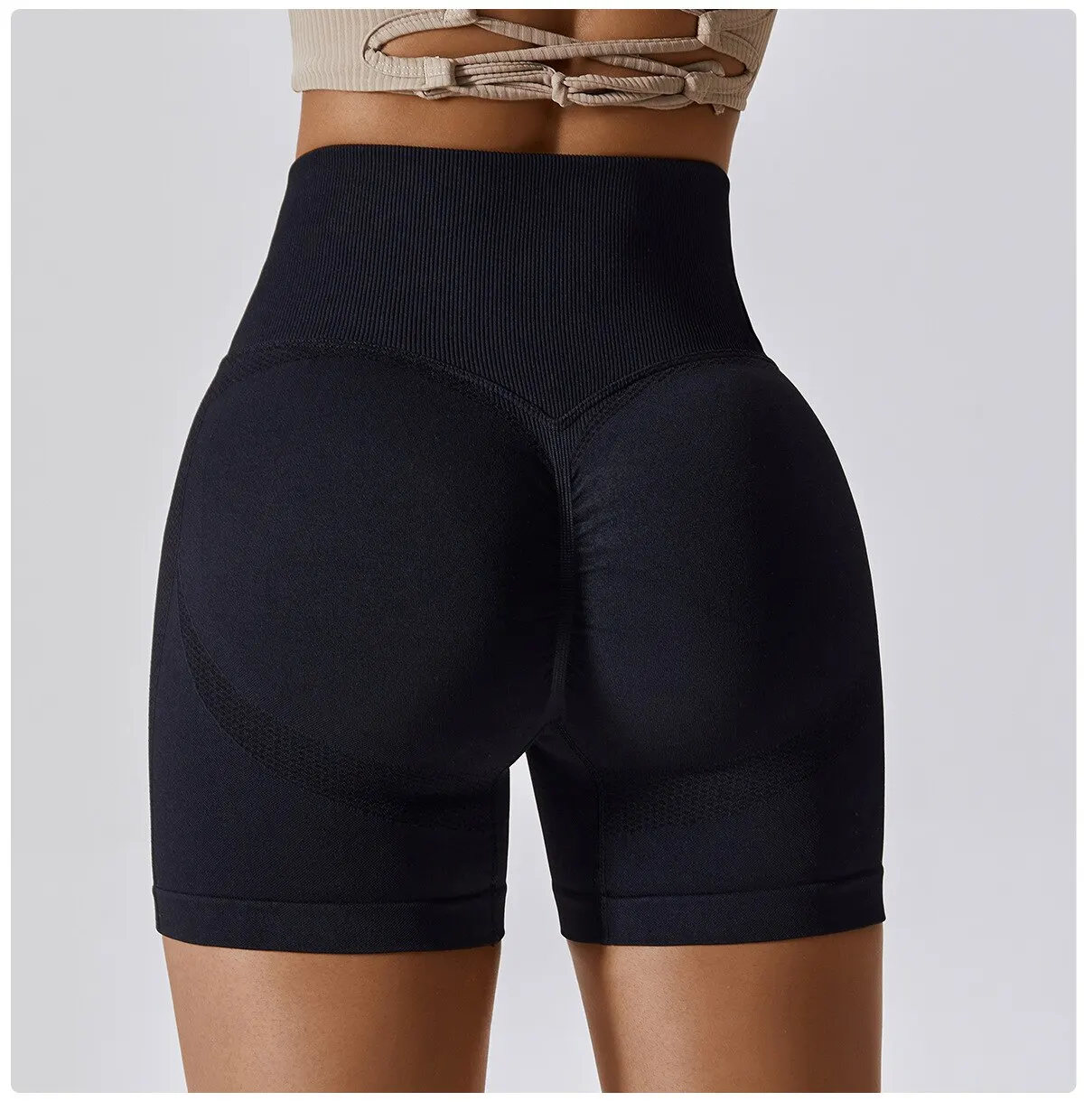 Pantalones cortos deportivos sin costuras para mujer
