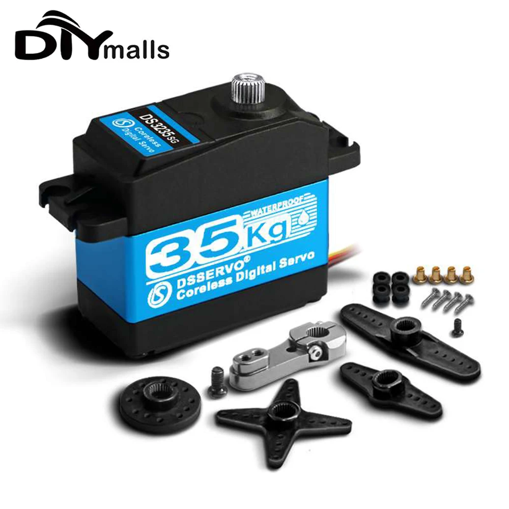 Servo sin núcleo Ds3235 para coche robótico, dispositivo de alta velocidad de 35Kg, 270 grados, Digital y de acero inoxidable, resistente al agua