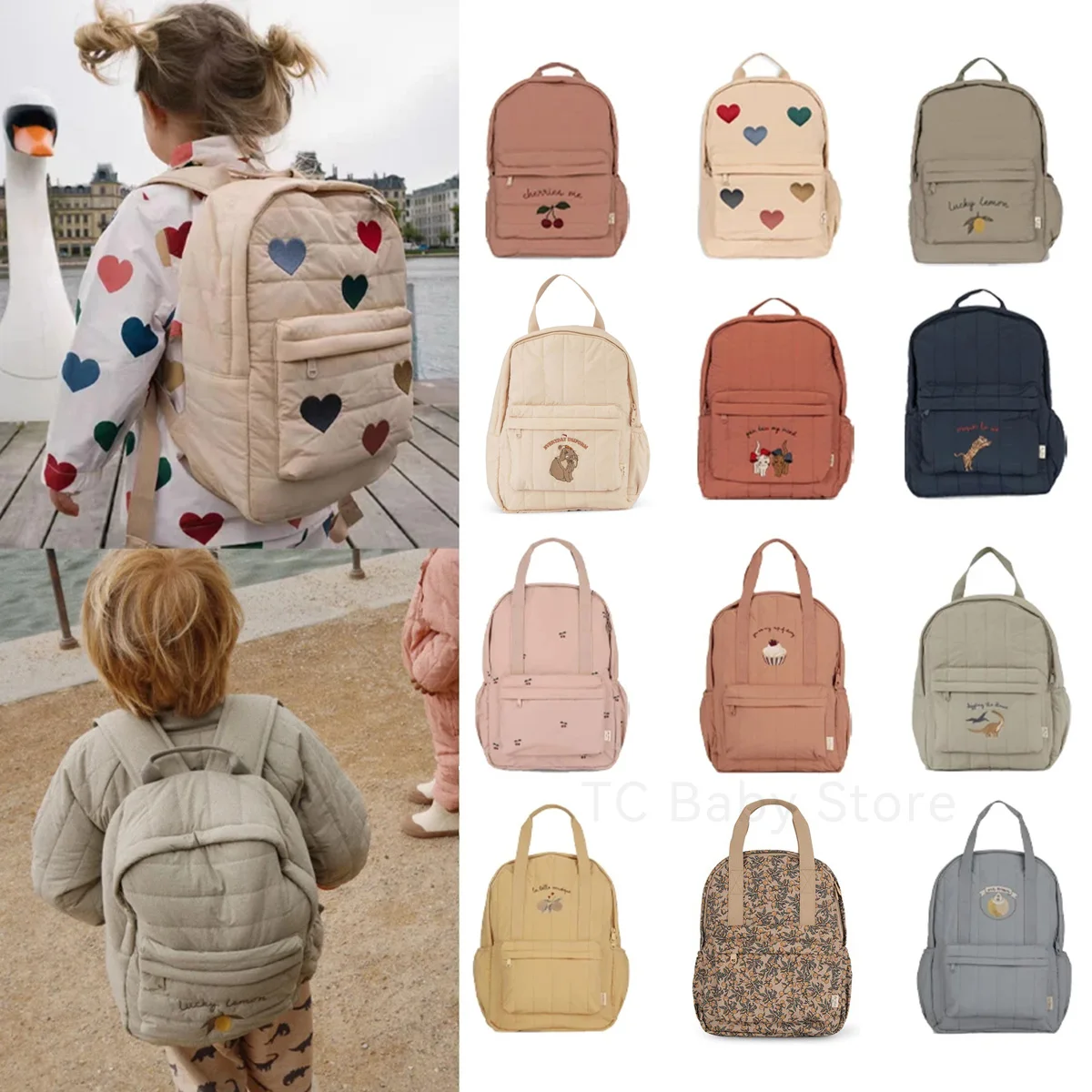 Mochila KS para bebé, mochila escolar para niños, bolsas para guardería, marca cereza, limón, bolsa de almacenamiento de viaje para niños y niñas, venta al por mayor