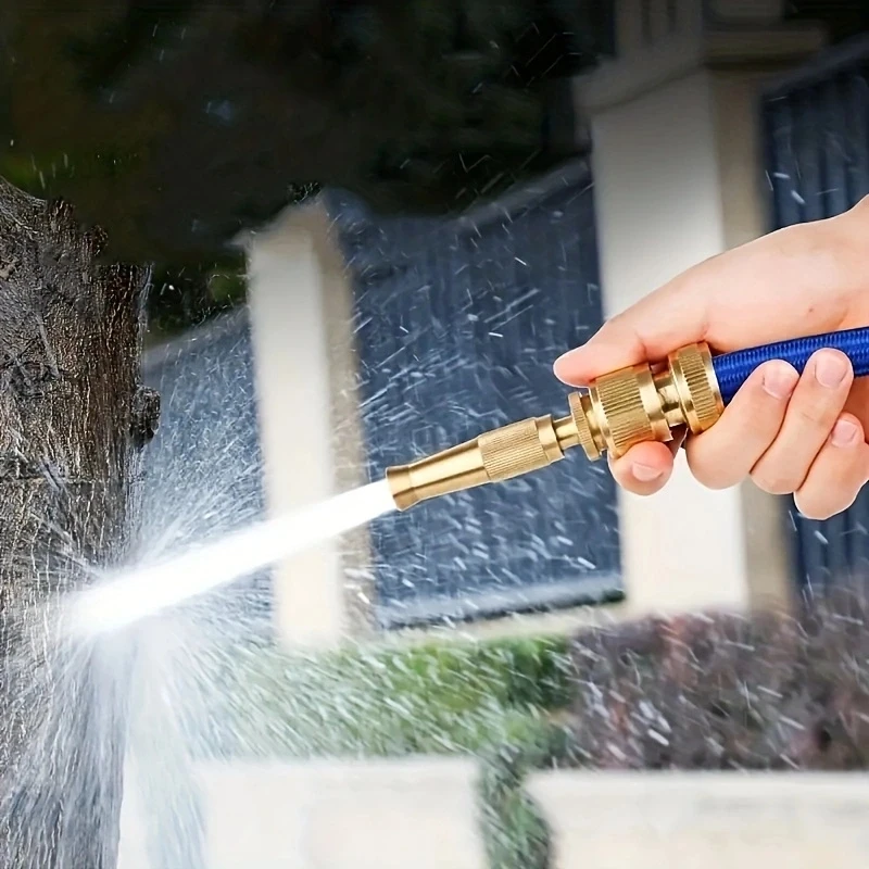 Pistola de agua para manguera de lavado de coches, boquilla de manguera ajustable de latón, pistola de alta presión para limpieza de automóviles, pistola recta de cobre, riego de jardín