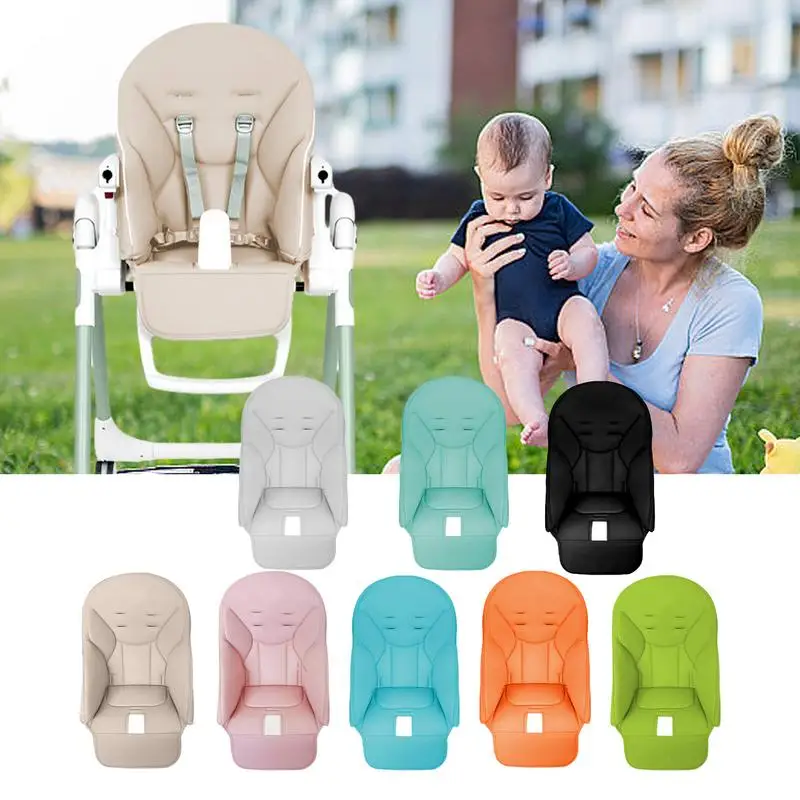 Funda para silla de comedor de cuero PU, funda para silla de comedor de bebé, funda de asiento multifuncional suave con acolchado, cómoda para niños