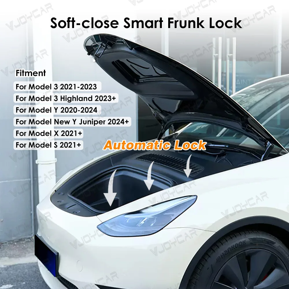 Cerradura Eléctrica de Succión para Maletero Delantero de Tesla, Cierre Suave para Modelos Y / Y Juniper / YL / X / S/ 3 Highland, Cierre Automático para Maletero