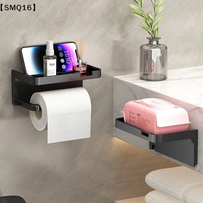 Soporte para papel higiénico, estante de almacenamiento de plástico, soporte para toallas de cocina, botellas de condimentos, almacenamiento de rollos de papel para pared del baño【SMQ】