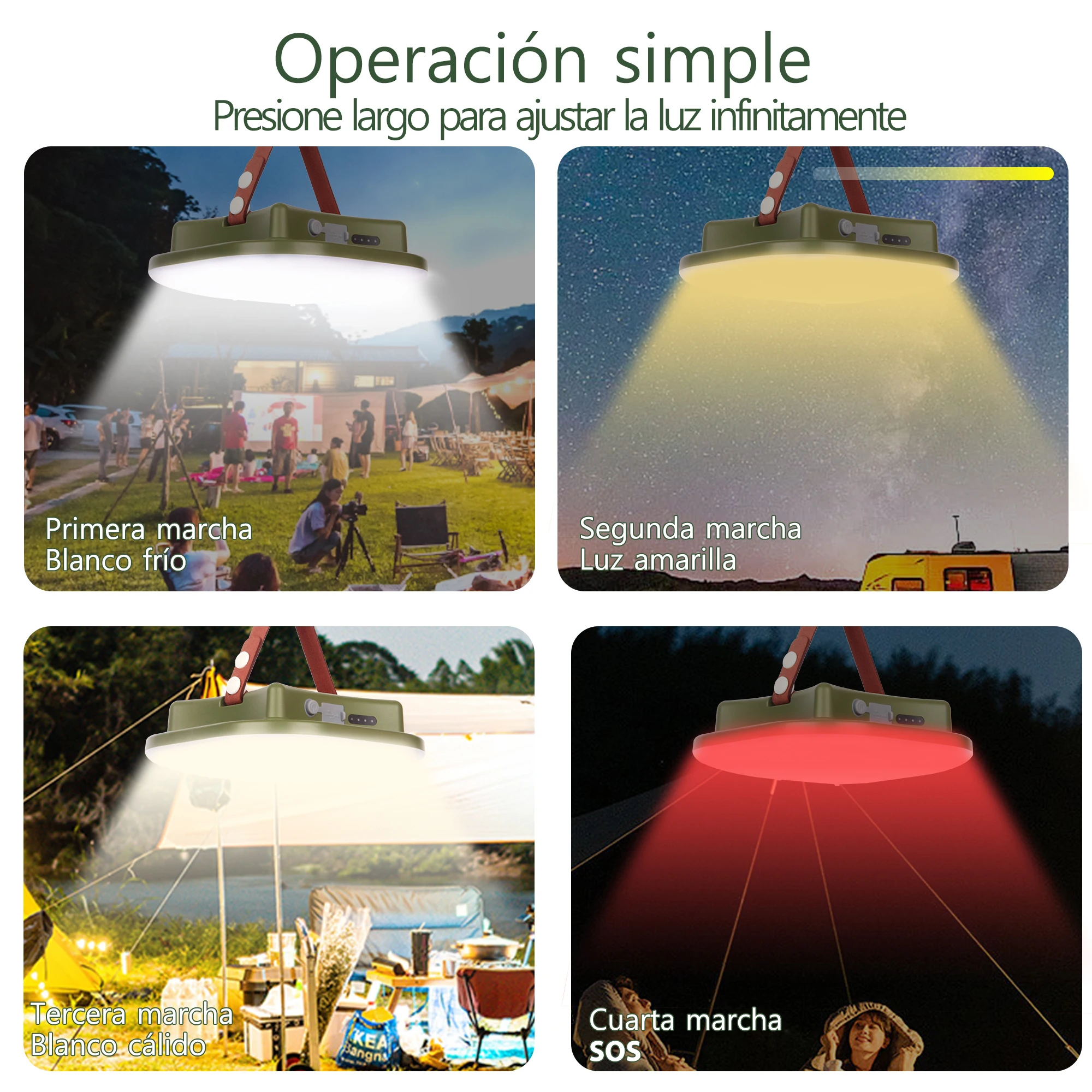 MOSLIGHTING13500maH Luz LED de carga para acampar con imán Antorcha portátil Lámpara de tienda de moda Mantenimiento de trabajo Iluminación de emergencia