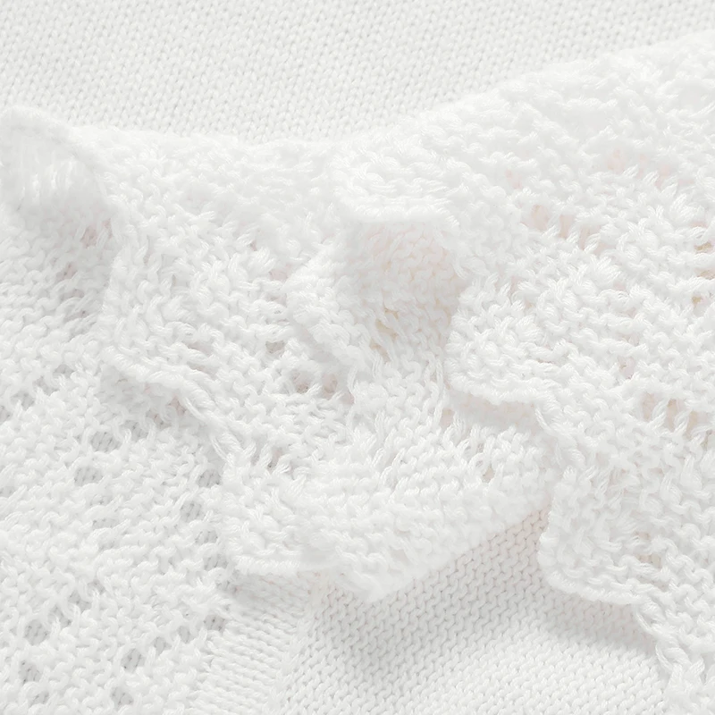 Manta infantil de algodón para bebé, edredón tejido para recién nacido, ropa de cama para niño y niña, moda calada, liso, 90x70CM, envolvente para niño pequeño, súper suave