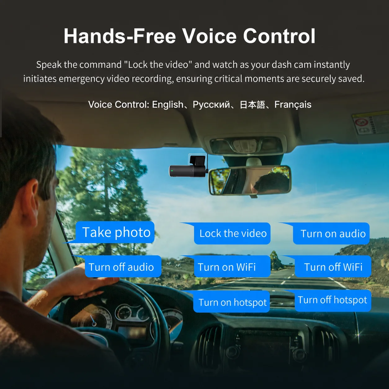 Cámara de salpicadero 2K para coche, DVR, grabadora de video KAWA D5, control de voz de emergencia, WiFi, aplicación, monitor, WDR.