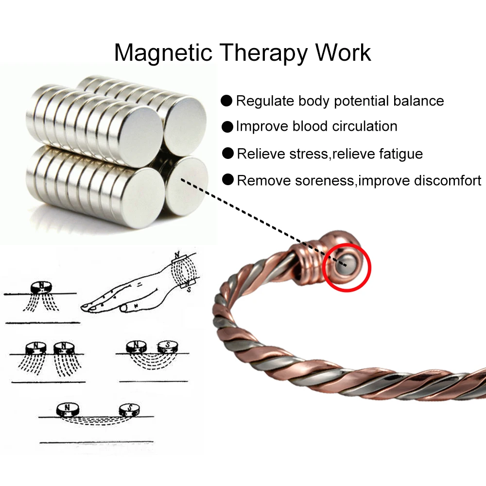 Pulseras de Cobre Puro Vinterly, Magnéticas, Trenzadas, Ajustables, para Alivio de la Artritis, Joyería Magnética para la Salud, Anti Radiación