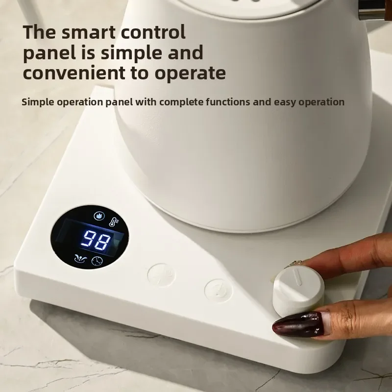 Tetera eléctrica con cuello de cisne de 1000W, cafetera de acero inoxidable 304 de 1000ml, pantalla LED de temperatura inteligente para café y té