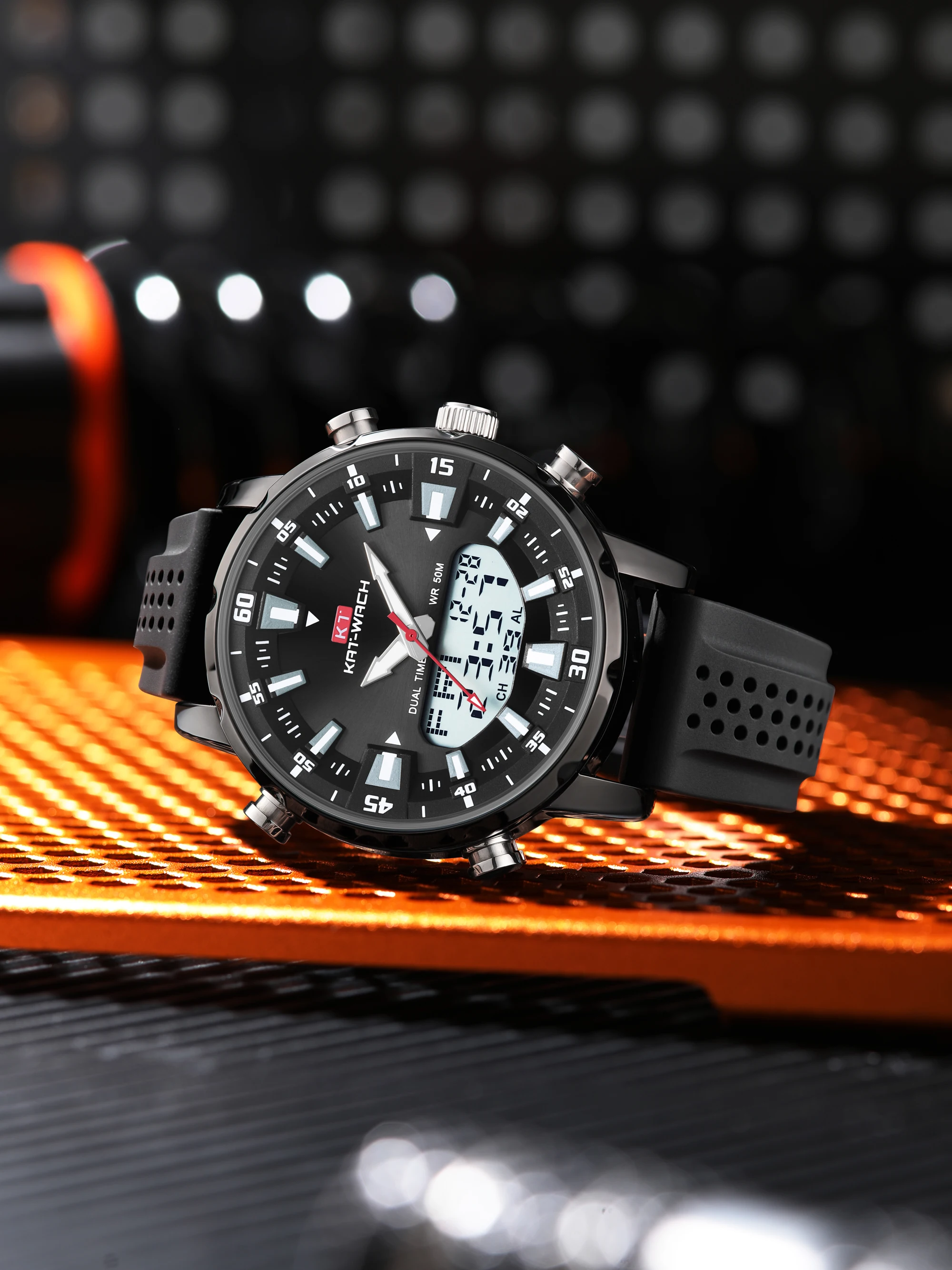 Relojes de Cuarzo Kat-Wach para Hombre, Originales, Resistentes al Agua, de Alta Calidad, Automáticos, Reloj Negro, Regalos para Papá, Relojes para Hombre