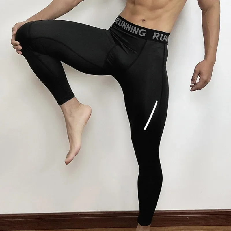 Pantalones de compresión ajustados para hombre, ropa deportiva de secado rápido, mallas para correr, mallas para hombre, entrenamiento físico, mallas deportivas sexis para gimnasio