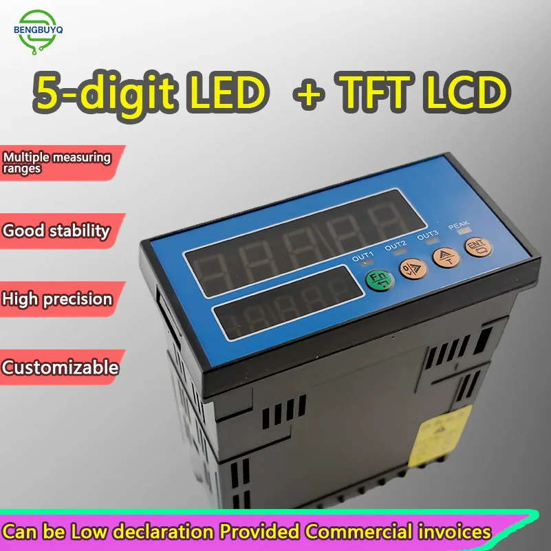Celda de Carga Digital de 5 Dígitos con Indicador, 8-28V CC, 80-265V CA, 50kg-5t, 1.0-2.0mV/V, IP66, de Acero Aleado, Kit de Sistema de Pesaje
