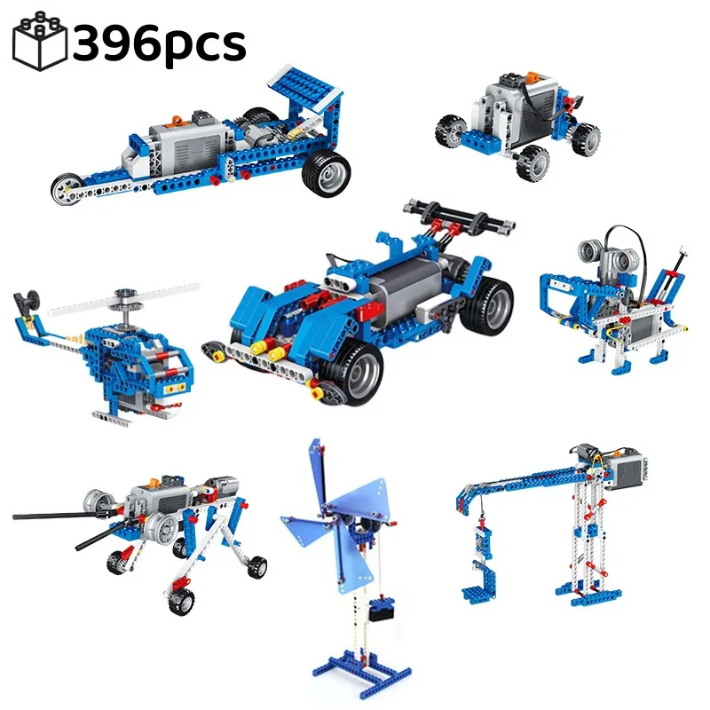 Piezas técnicas STEM, programación multitecnología, bloques de construcción educativos para estudiantes, juego de funciones eléctricas para niños, juguete
