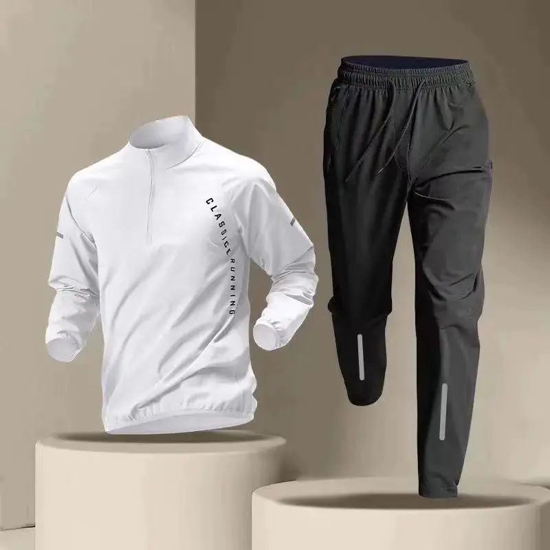 Traje deportivo informal coreano, conjuntos de ropa deportiva para hombres y jóvenes, traje transpirable para correr, pantalones de manga larga, traje de baloncesto para Fitness