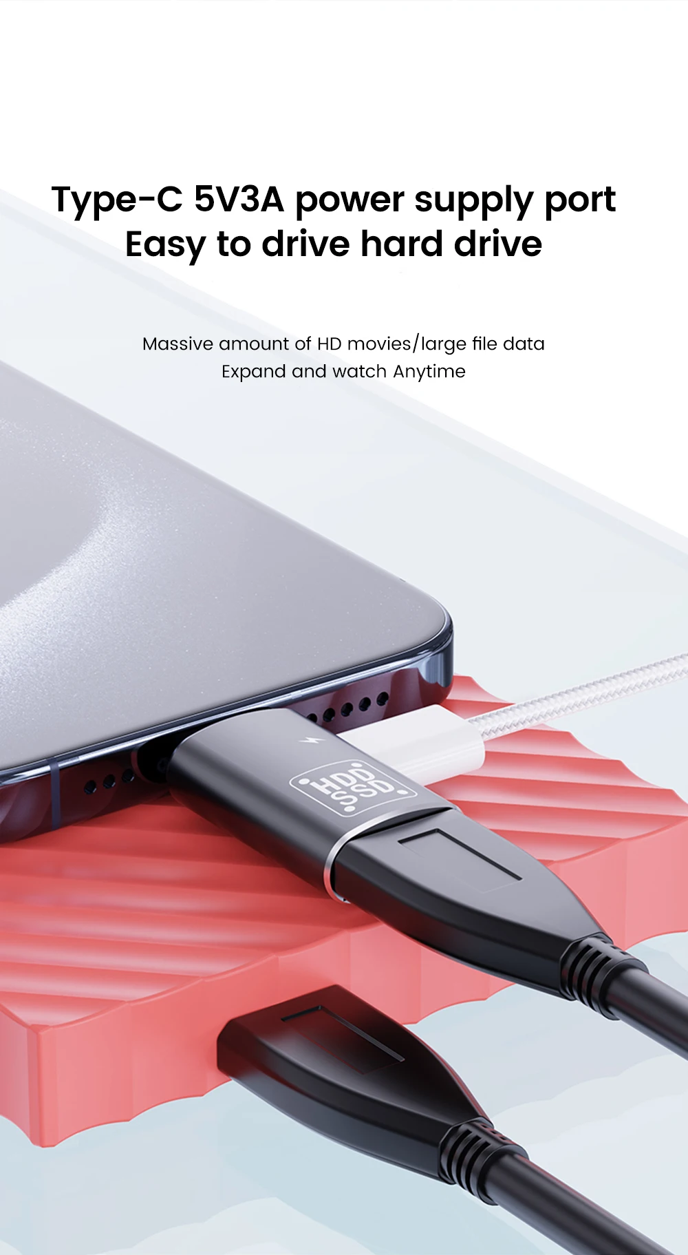 Adaptador 2 en 1 tipo C OTG, adaptador USB-C macho a USB 2,0 hembra para Macbook, Xiaomi, HUAWEI, Samsung, conector OTG