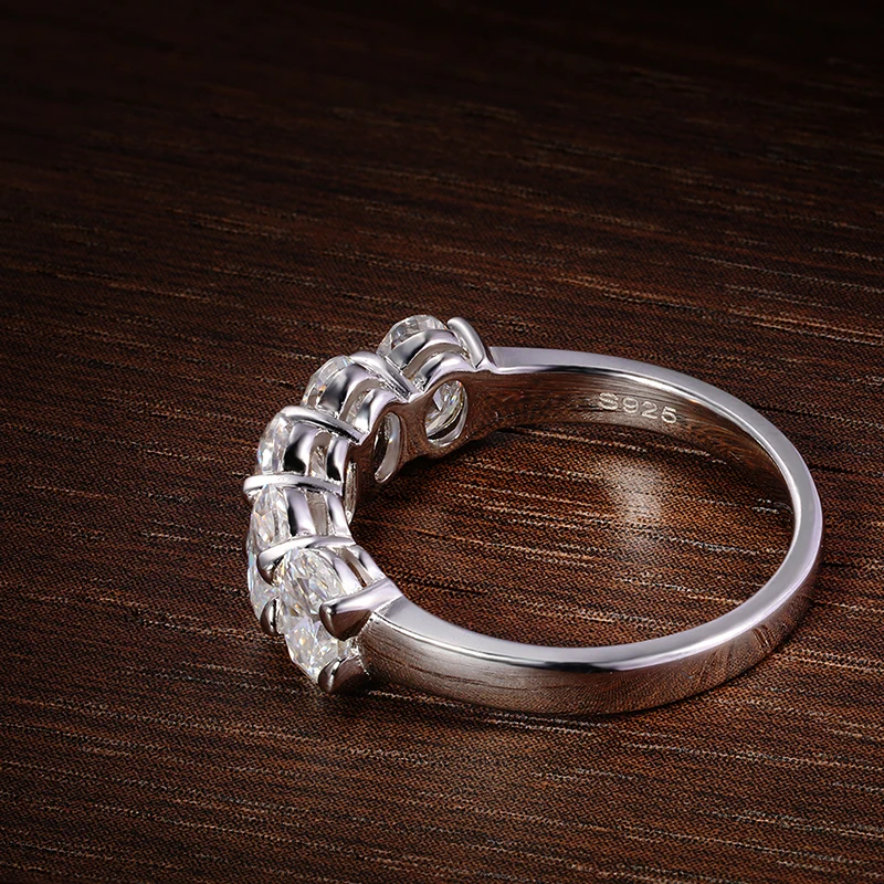 KNOBSPIN D VVS1 4*6mm anillos ovalados de moissanita para mujer joyería fina compromiso boda bandas de eternidad con anillo de plata GRA s925