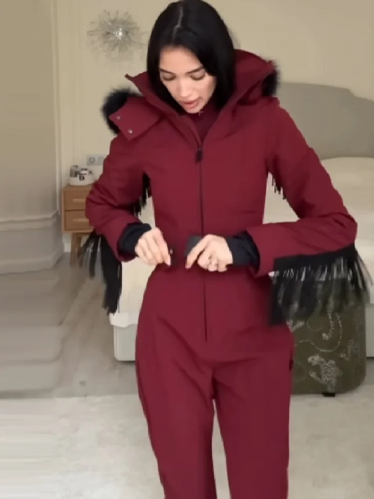 Conjunto de Chaqueta de Invierno para Mujer, Moderna, Cálida y Elegante, con Mangas con Borlas Decorativas, Chaqueta Gruesa y Elegante, Nueva Colección 2026, Chaqueta Deportiva de Algodón para Mujer