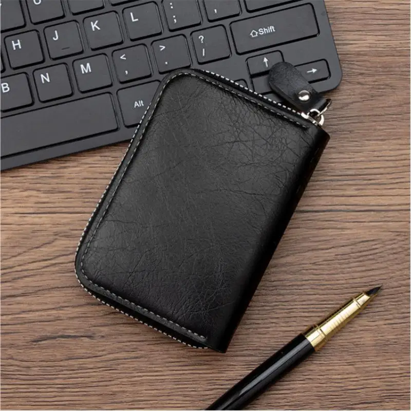 Cartera Delgada Vintage Homefish con Cierre y Bloqueo RFID, 11 Ranuras para Tarjetas, Estilo Retro, Regalo para Hombres y Mujeres