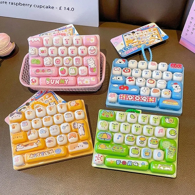 Keycap Clicker, Llavero con Keycap, Llavero Antiestrés, Regalos de Llaveros con Keycaps, Llavero con 26 Keycaps, Keycap Gigante, Regalos de Keycaps